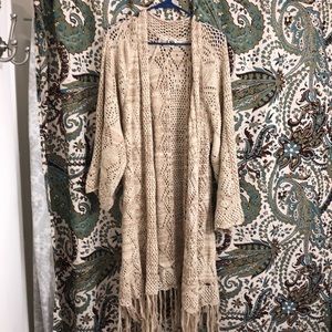 Roxy crochet long sweater